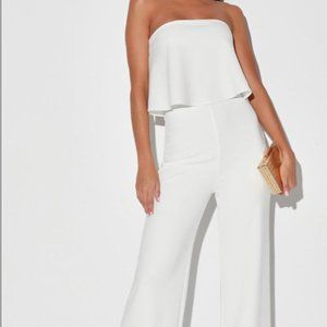 NWT White Wide-Legged Pantsuit